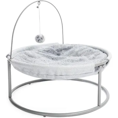 Hamac en peluche pour chat avec balle suspendue