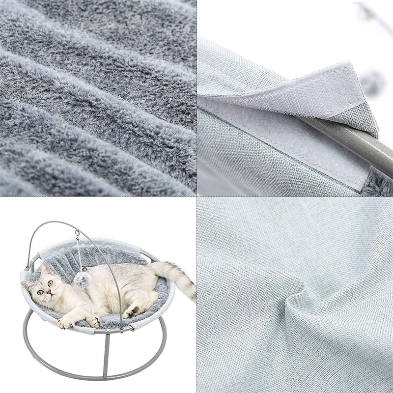 Hamac en peluche pour chat avec balle suspendue