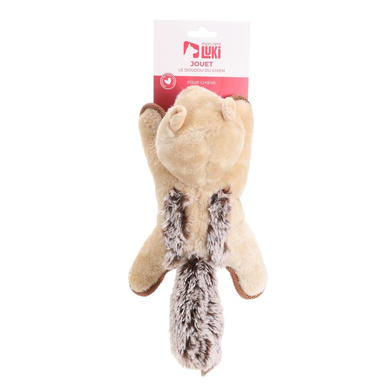 Mon Ami Luki - JOUET PELUCHE  FORME RENARD ECUREUIL  RATON LAVEUR 26CM GRIS
