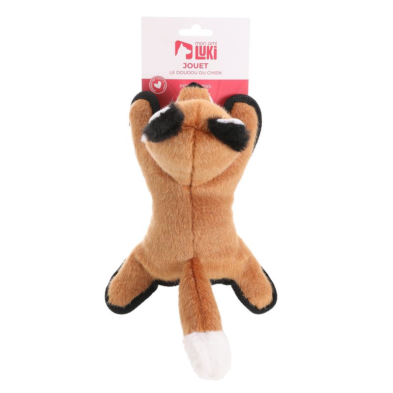 Mon Ami Luki - JOUET PELUCHE  FORME RENARD ECUREUIL  RATON LAVEUR 26CM GRIS