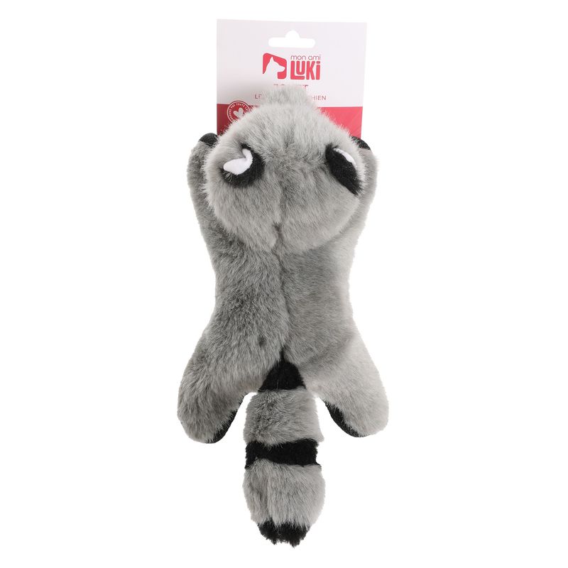 Mon Ami Luki - JOUET PELUCHE  FORME RENARD ECUREUIL  RATON LAVEUR 26CM GRIS