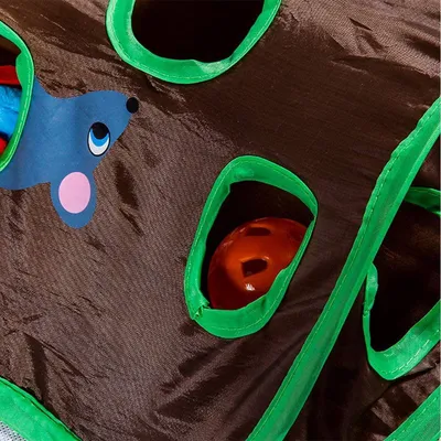 Tunnel de jeu pour chat avec souris intégrées