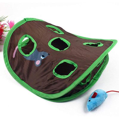 Tunnel de jeu pour chat avec souris intégrées