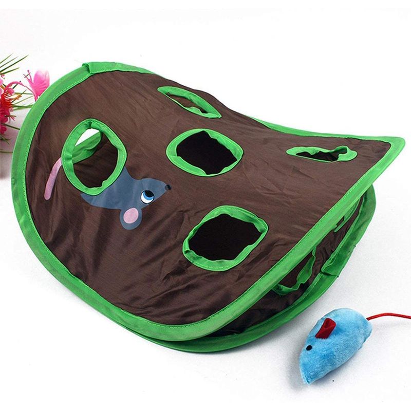Tunnel de jeu pour chat avec souris intégrées