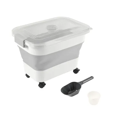 Love Story - Boite conteneur à croquettes pliable avec roues