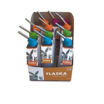 M-PETS FLASKA SMALL ANIMALS - Blue, green, orange, pink - Taille 250 ml
