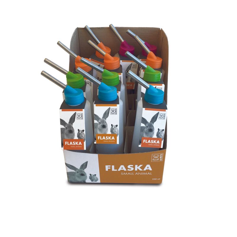 M-PETS FLASKA SMALL ANIMALS - Blue, green, orange, pink - Taille 250 ml