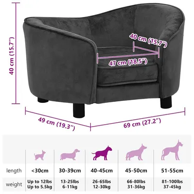 vidaXL Canapé design deluxe pour chien vidaXL Canapé design deluxe pour chien