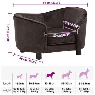 vidaXL Canapé design deluxe pour chien