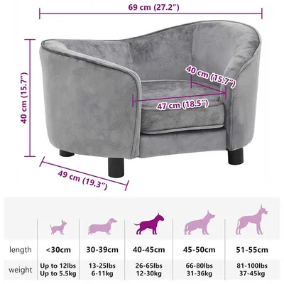 vidaXL Canapé design deluxe pour chien