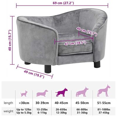 vidaXL Canapé design deluxe pour chien