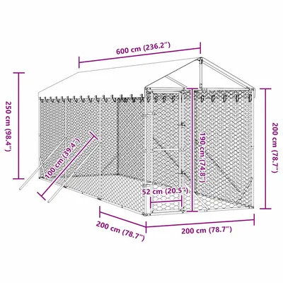 vidaXL chenil extérieur pour chiens Acier