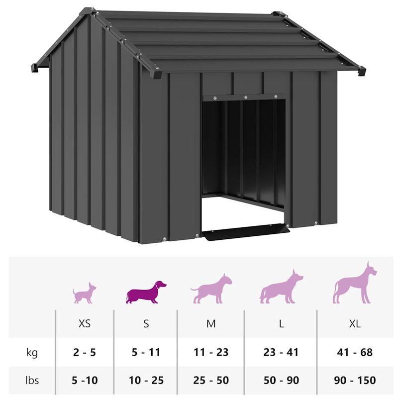 vidaXL niche pour chien Acier