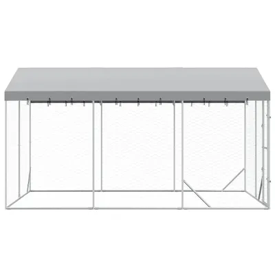 vidaXL chenil extérieur pour chiens Acier