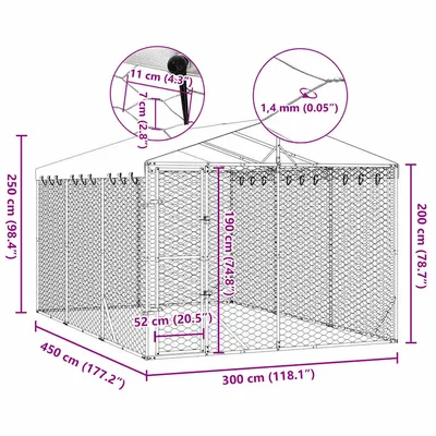 vidaXL chenil extérieur pour chiens Acier