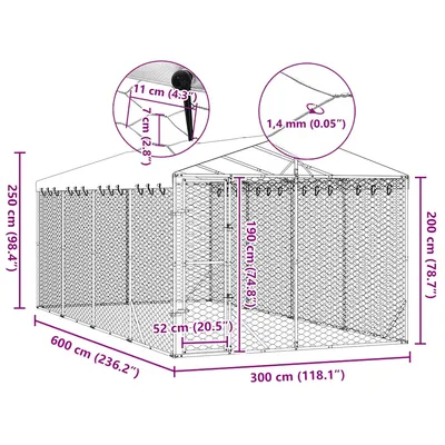 vidaXL chenil extérieur pour chiens Acier