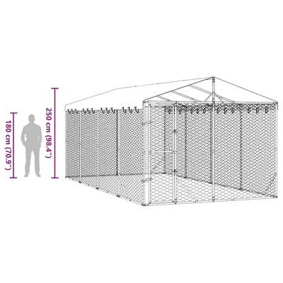vidaXL chenil extérieur pour chiens Acier