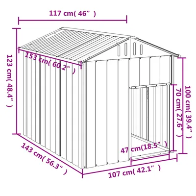 vidaXL niche pour chien Acier