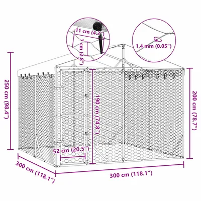 vidaXL chenil extérieur pour chiens Acier