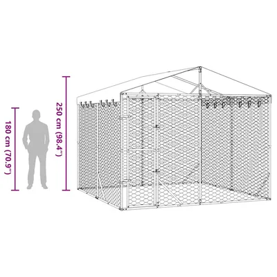 vidaXL chenil extérieur pour chiens Acier