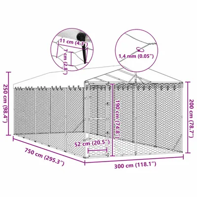 vidaXL chenil extérieur pour chiens Acier