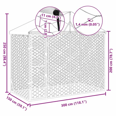 vidaXL chenil extérieur pour chiens Acier