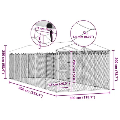 vidaXL chenil extérieur pour chiens Acier