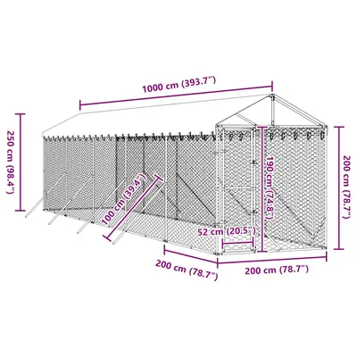 vidaXL chenil extérieur pour chiens Acier