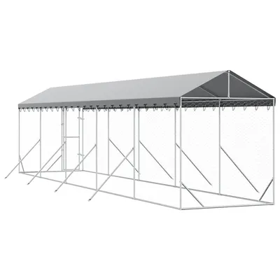 vidaXL chenil extérieur pour chiens Acier