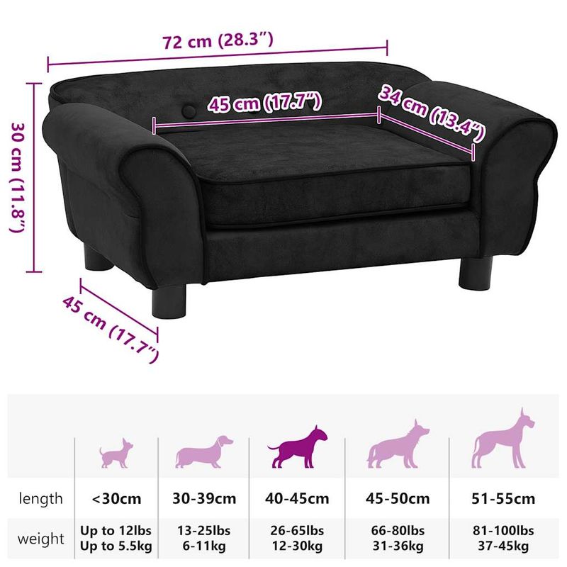 vidaXL canapé pour chien Peluche