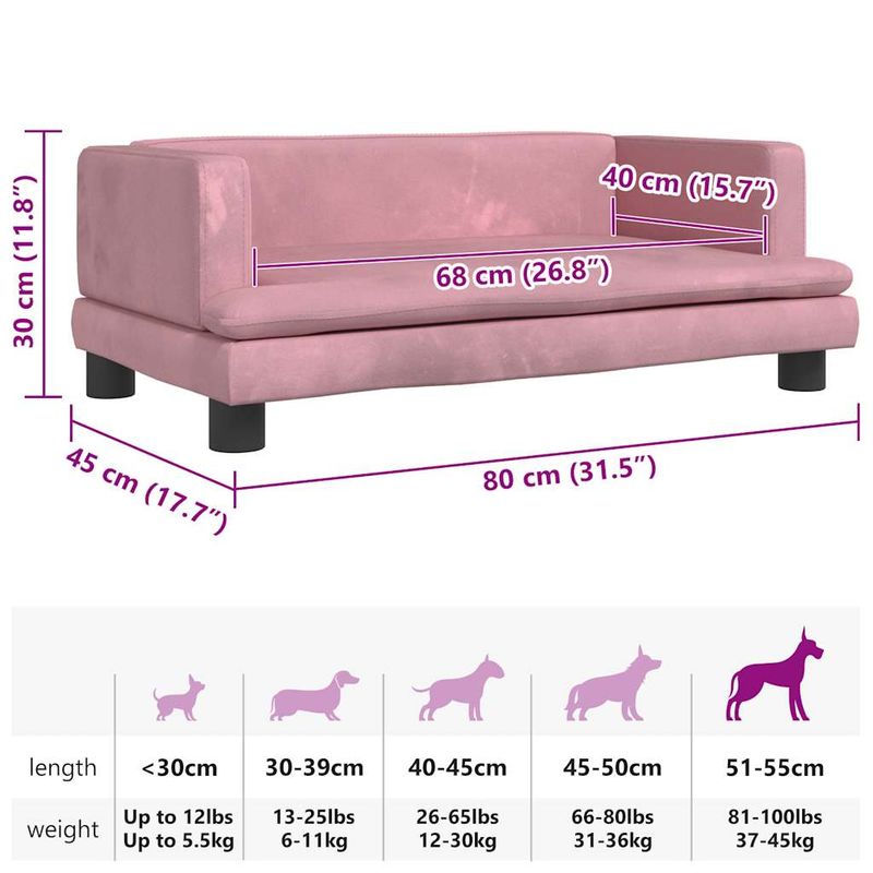 vidaXL lit pour chien Velours