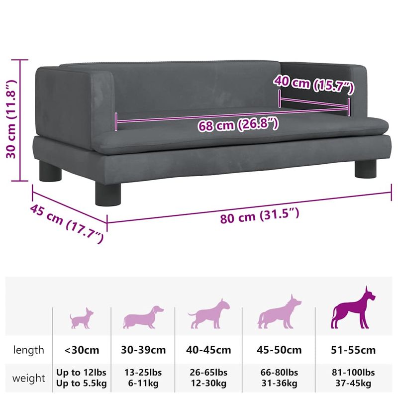 vidaXL lit pour chien Velours