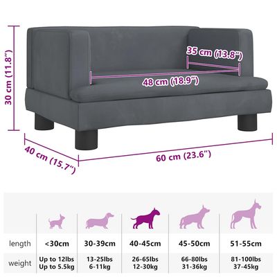 vidaXL lit pour chien Velours