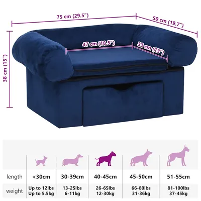 vidaXL canapé pour chien Peluche vidaXL canapé pour chien Peluche