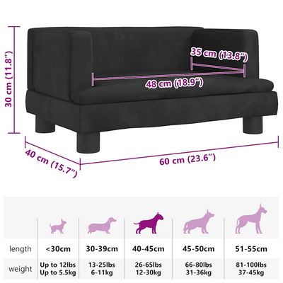 vidaXL lit pour chien Velours