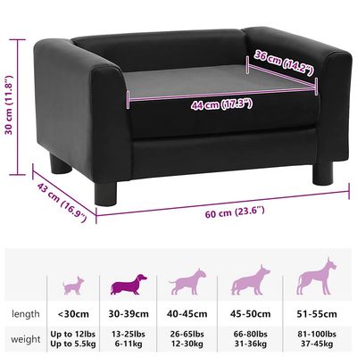 vidaXL canapé pour chien Faux cuir