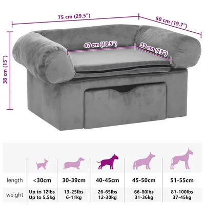 vidaXL canapé pour chien Peluche vidaXL canapé pour chien Peluche