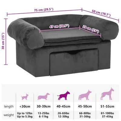 vidaXL canapé pour chien Peluche vidaXL canapé pour chien Peluche