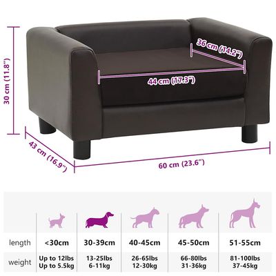 vidaXL canapé pour chien Faux cuir