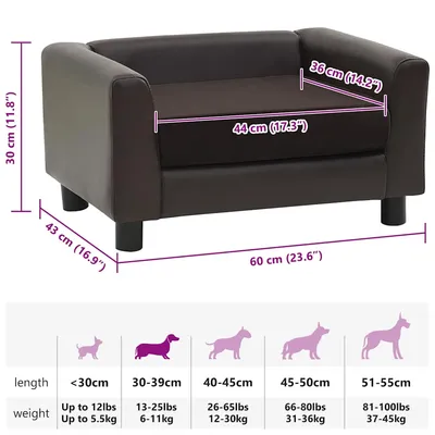 vidaXL canapé pour chien Cuir artificiel