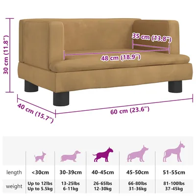 vidaXL lit pour chien Velours