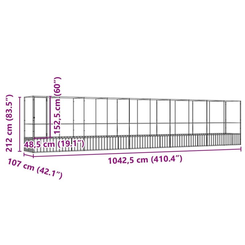 vidaXL volière Acier