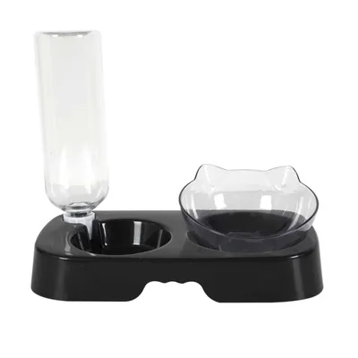 Gamelle et distributeur d'eau pour chat et chien - Noir Gamelle et distributeur d'eau pour chat et chien - Noir