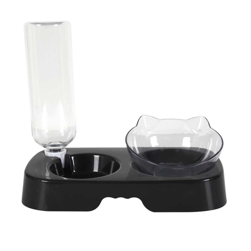 Gamelle et distributeur d'eau pour chat et chien - Noir