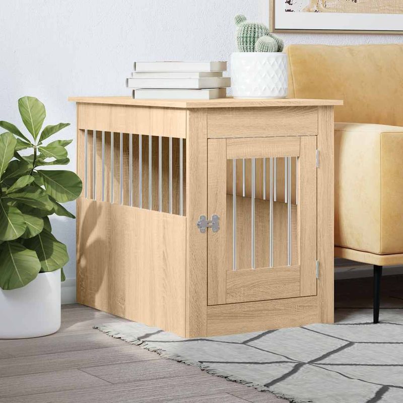 vidaXL meuble de cage pour chiens Bois d'ingénierie
