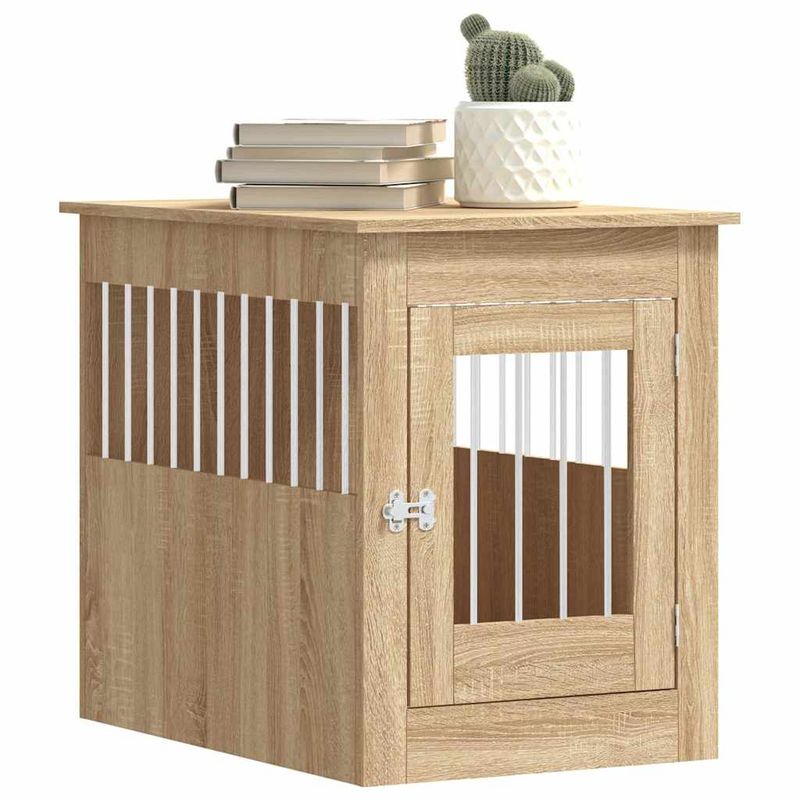 vidaXL meuble de cage pour chiens Bois d'ingénierie