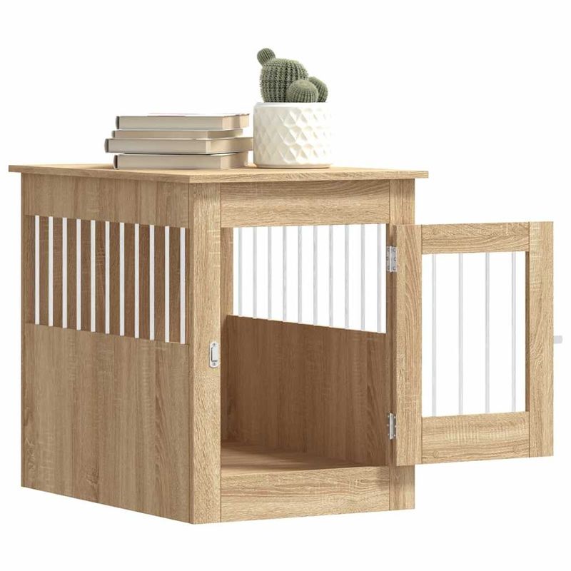 vidaXL meuble de cage pour chiens Bois d'ingénierie