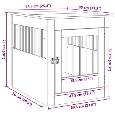 vidaXL meuble de cage pour chiens Bois d'ingénierie