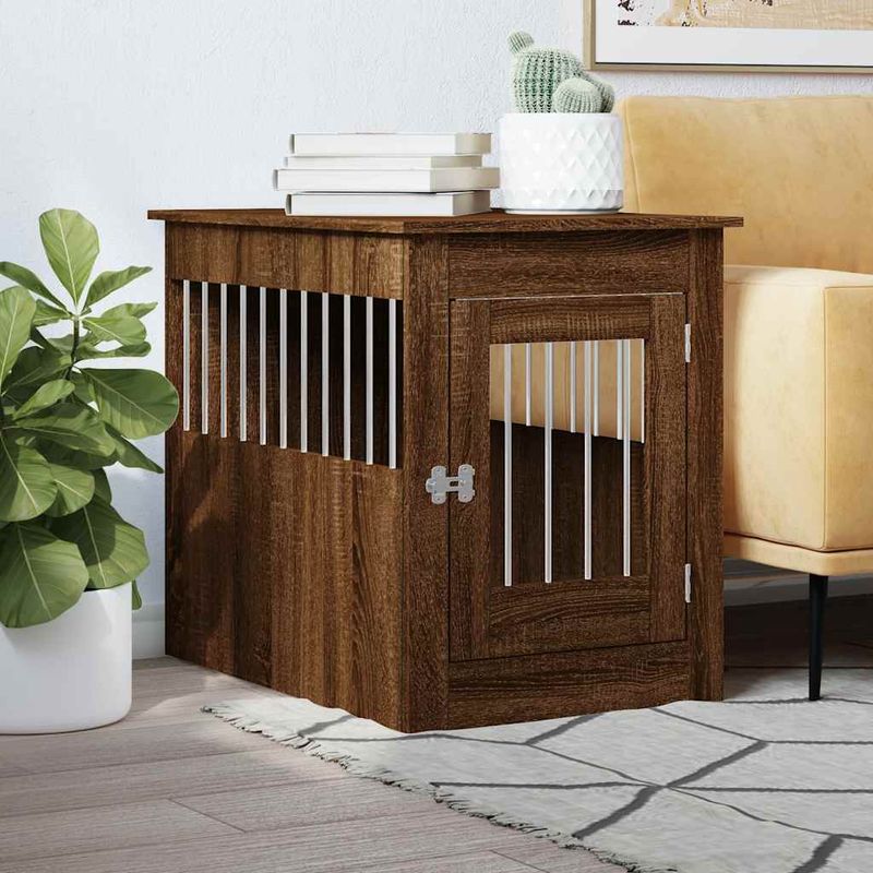 vidaXL meuble de cage pour chiens Bois d'ingénierie