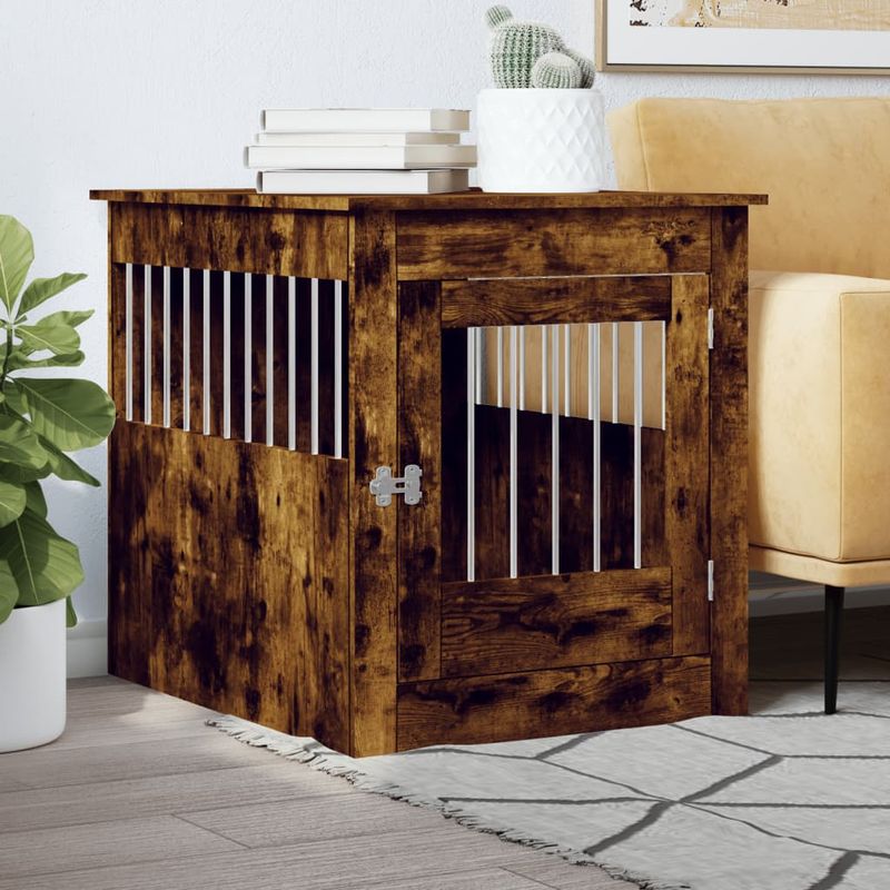 vidaXL meuble de cage pour chiens Bois d'ingénierie